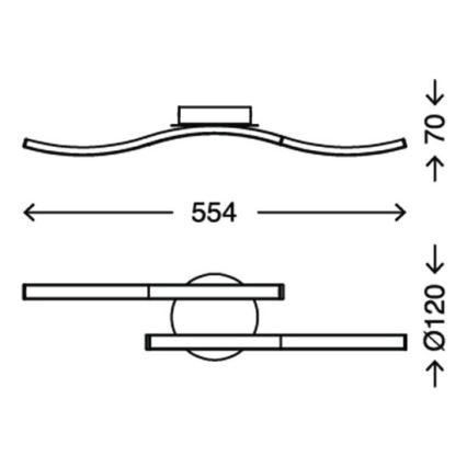 Briloner 3258-029 - LED-Deckenleuchte GO 2xLED/6W/230V