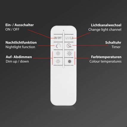 Briloner 3530-018 - Dimmbare LED-Aufbauleuchte FRAME LED/40W/230V 3000-6500K + Fernbedienung