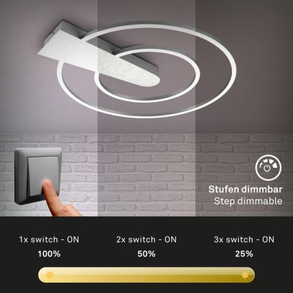 Briloner 3543-018 - Dimmbare LED-Deckenleuchte NICO LED/25W/230V matt Chrom