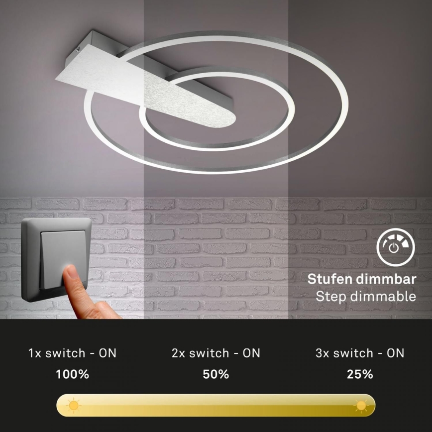 Briloner 3543-018 - Dimmbare LED-Deckenleuchte NICO LED/25W/230V matt Chrom