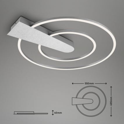 Briloner 3543-018 - Dimmbare LED-Deckenleuchte NICO LED/25W/230V matt Chrom