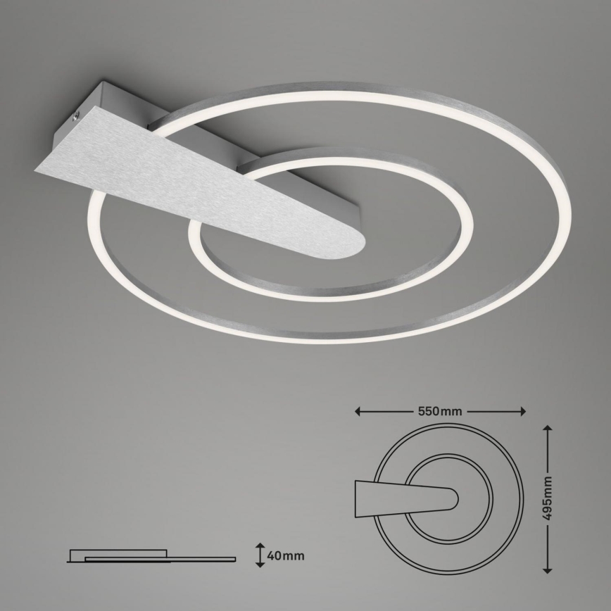 Briloner 3543-018 - Dimmbare LED-Deckenleuchte NICO LED/25W/230V matt Chrom