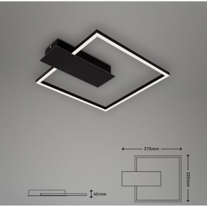 Briloner 3544-015 - Dimmbare LED-Deckenleuchte NICO LED/12W/230V schwarz