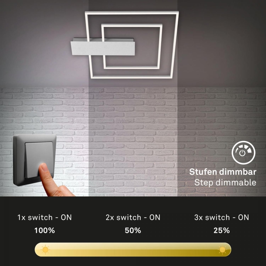 Briloner 3545-018 - Dimmbare LED-Deckenleuchte NICO LED/25W/230V matt Chrom