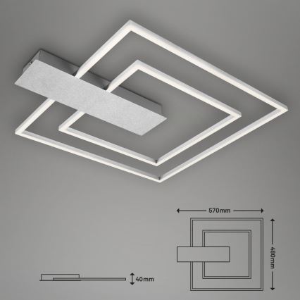 Briloner 3545-018 - Dimmbare LED-Deckenleuchte NICO LED/25W/230V matt Chrom