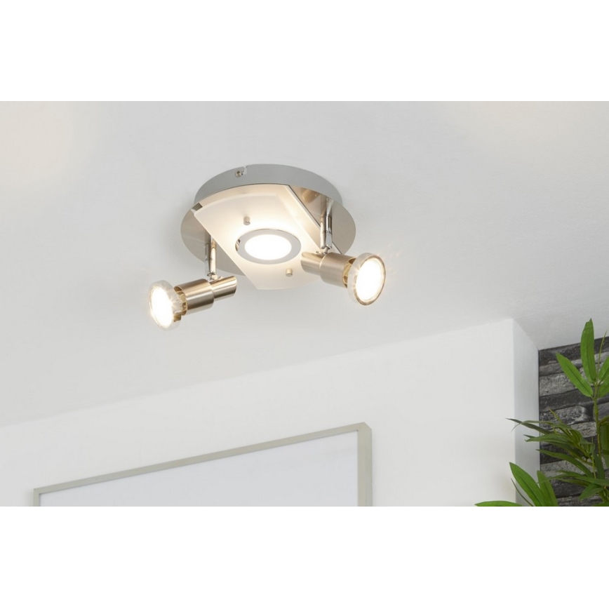 Briloner 3595-032 - LED Einbauleuchte RIPOSO 1xLED/5W/230V + 2xGU10/3W