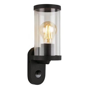 Briloner 3628-015 - Outdoor-Wandleuchte mit Sensor KAIRO 1xE27/12W/230V schwarz