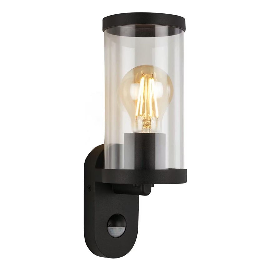 Briloner 3628-015 - Outdoor-Wandleuchte mit Sensor KAIRO 1xE27/12W/230V schwarz