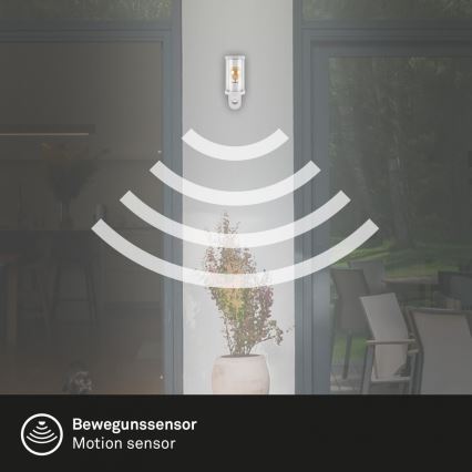 Briloner 3628-016 - Außenwandleuchte mit Sensor KAIRO 1xE27/12W/230V IP44 Weiß