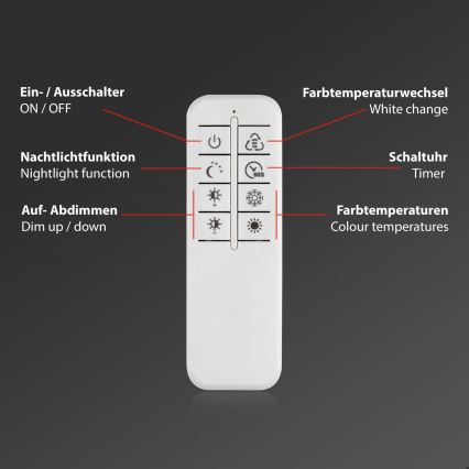 Briloner 3640-012 - LED dimmbare Deckenleuchte LED/25W/230V 2700-6500K + Fernbedienung