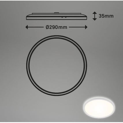 Briloner 3642-416 - LED-Deckenleuchte für das Badezimmer SLIM LED/19W/230V IP44 weiß