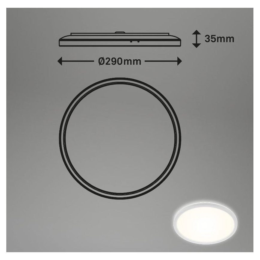 Briloner 3642-416 - LED-Deckenleuchte für das Badezimmer SLIM LED/19W/230V IP44 weiß