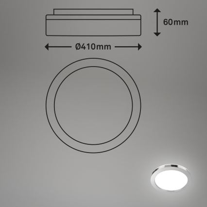 Briloner 3673-018 - LED-Deckenleuchte für Badezimmer SPLASH LED/28W/230V d 41 cm