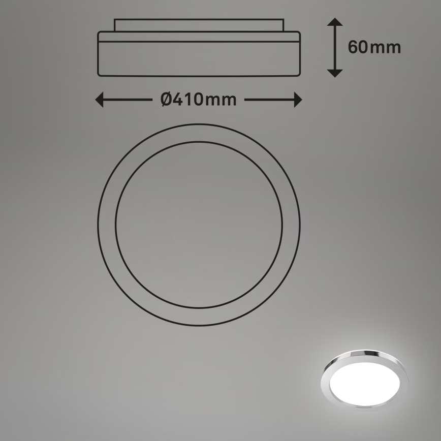 Briloner 3673-018 - LED-Deckenleuchte für Badezimmer SPLASH LED/28W/230V d 41 cm