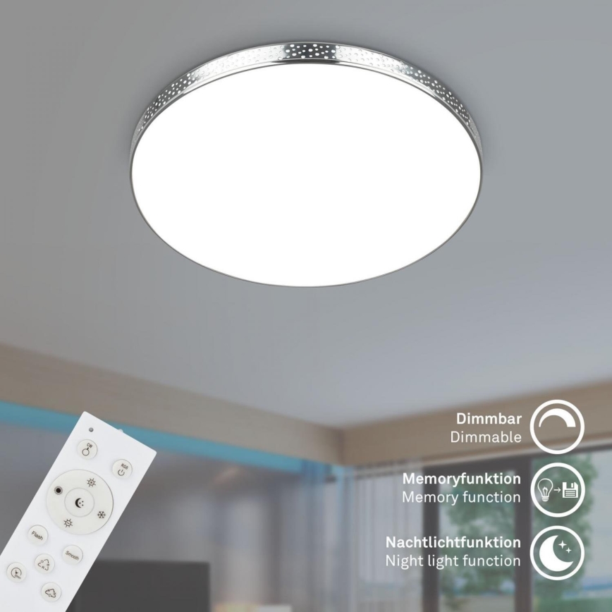 Briloner 3679-018 - LED RGB Dimmbare Deckenleuchte für Badezimmer MAGA LED/18,5W/230V 3000-6500K d 35,5 cm + Fernbedienung