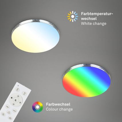 Briloner 3679-018 - LED RGB Dimmbare Deckenleuchte für Badezimmer MAGA LED/18,5W/230V 3000-6500K d 35,5 cm + Fernbedienung