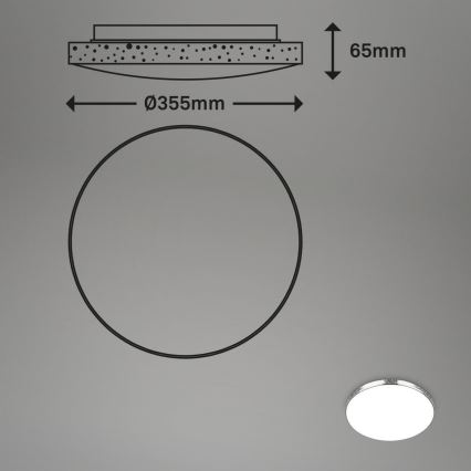 Briloner 3679-018 - LED RGB Dimmbare Deckenleuchte für Badezimmer MAGA LED/18,5W/230V 3000-6500K d 35,5 cm + Fernbedienung