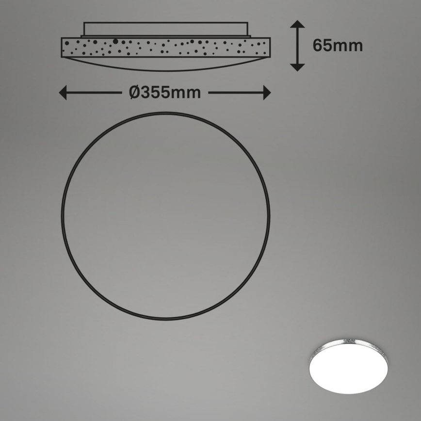 Briloner 3679-018 - LED RGB Dimmbare Deckenleuchte für Badezimmer MAGA LED/18,5W/230V 3000-6500K d 35,5 cm + Fernbedienung