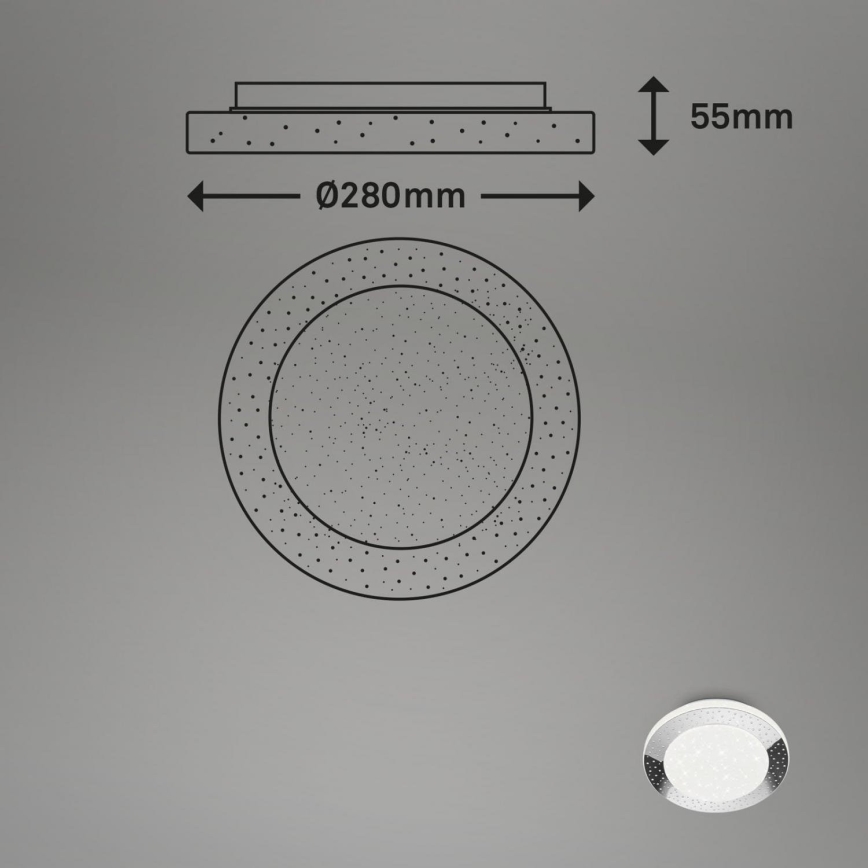 Briloner 3693-018 - LED-Deckenleuchte für Badezimmer LED/15W/230V IP44 4000K d 28 cm