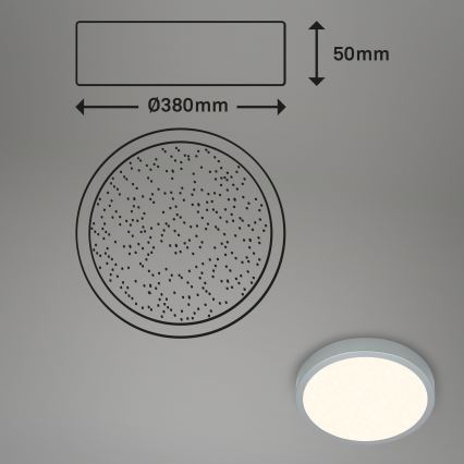 Briloner 3704-014-Dimmbare LED-Deckenleuchte RUNA LED/22W/230V 2700-6500K silbern + Fernbedienung