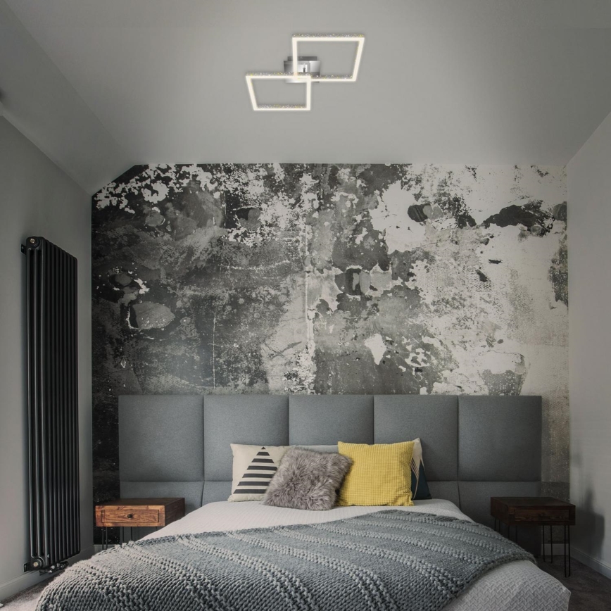 Briloner 3751-019 - Dimmbare LED-Deckenleuchte FRAME LED/20W/230V glänzendes Chrom