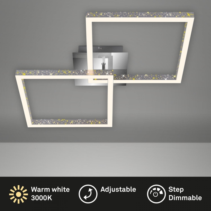 Briloner 3751-019 - Dimmbare LED-Deckenleuchte FRAME LED/20W/230V glänzendes Chrom