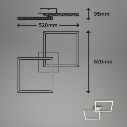 Briloner 3751-019 - Dimmbare LED-Deckenleuchte FRAME LED/20W/230V glänzendes Chrom