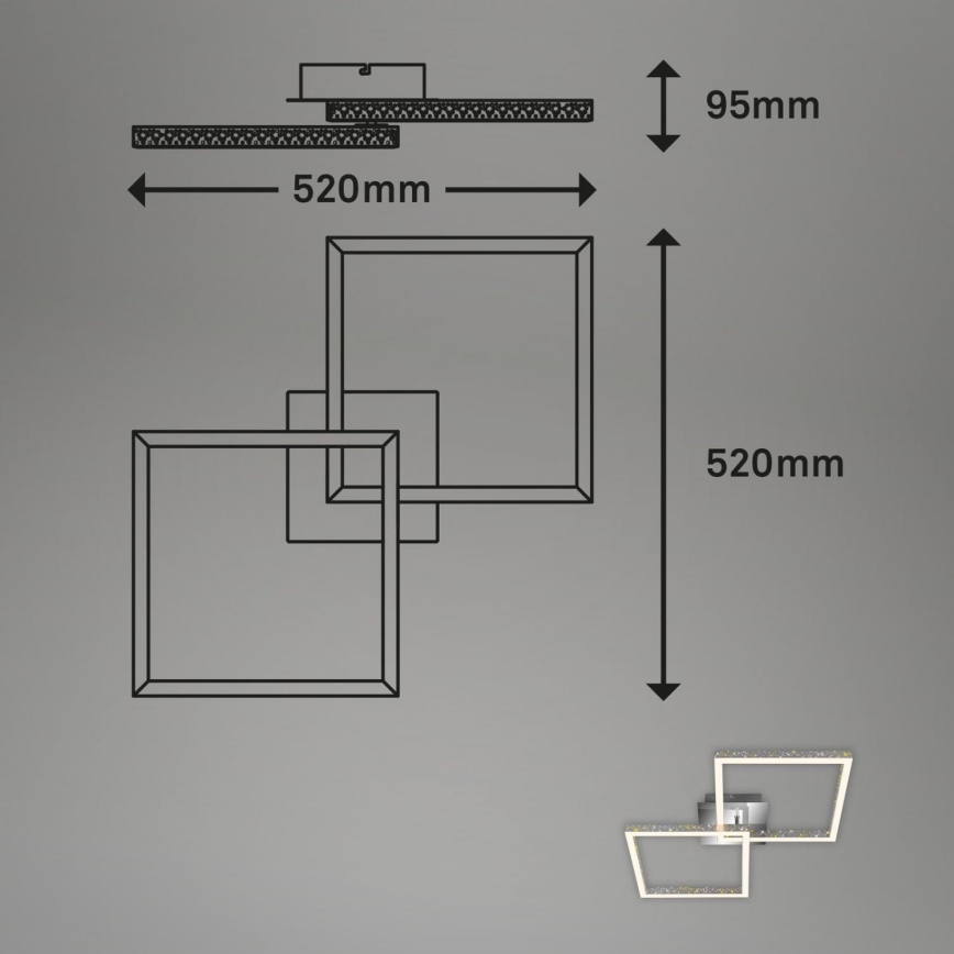 Briloner 3751-019 - Dimmbare LED-Deckenleuchte FRAME LED/20W/230V glänzendes Chrom
