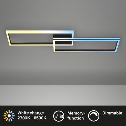 Briloner 3761015 - Dimmbare LED-Deckenleuchte LED/45W/230V 2700-6500K schwarz + Fernbedienung
