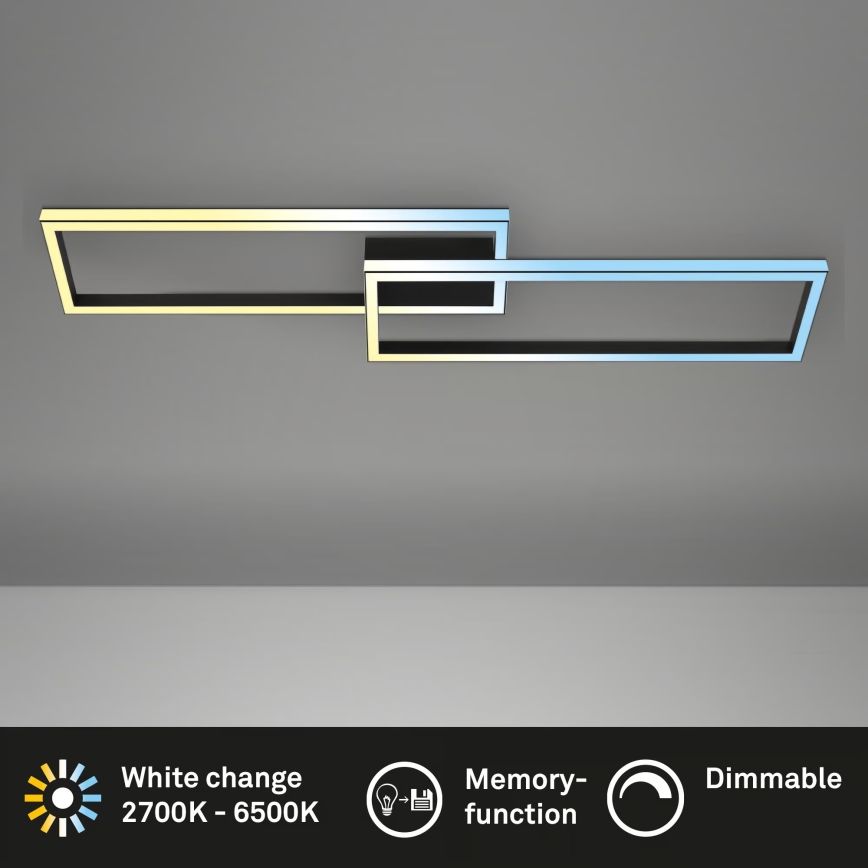 Briloner 3761015 - Dimmbare LED-Deckenleuchte LED/45W/230V 2700-6500K schwarz + Fernbedienung