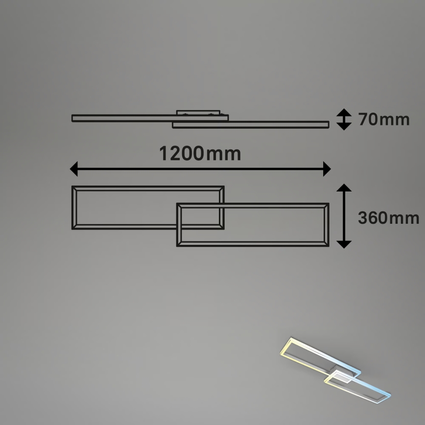 Briloner 3761019 - LED-dimmbare Deckenleuchte LED/45W/230V 2700-6500K mattchrom + Fernbedienung