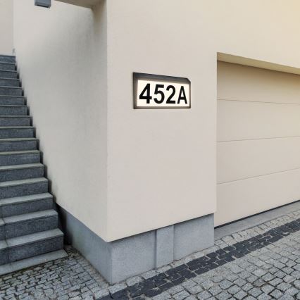 Briloner 3797015 - LED Solar-Hausnummer LED/0,5W/1,2V 1200 mAh IP44