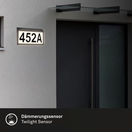 Briloner 3797015 - LED Solar-Hausnummer LED/0,5W/1,2V 1200 mAh IP44