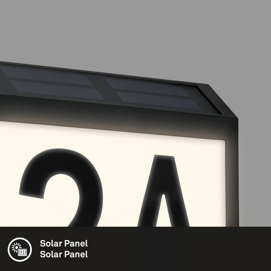 Briloner 3797015 - LED Solar-Hausnummer LED/0,5W/1,2V 1200 mAh IP44