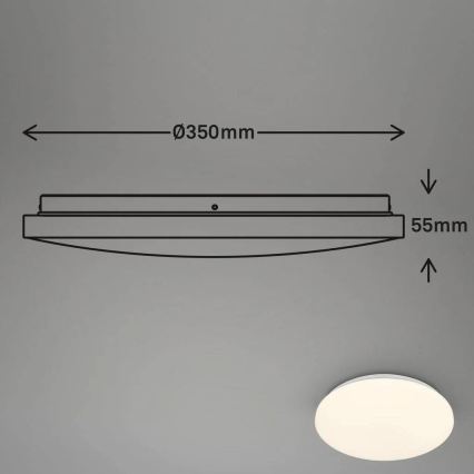Briloner 3828-016 - LED-Badezimmer-Deckenleuchte mit Bewegungsmelder WALK LED/24W/230V IP54 Ø 35 cm weiß