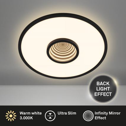 Briloner 3847015 - LED-Deckenleuchte TORO LED/18W/230V, Durchmesser 42 cm, schwarz