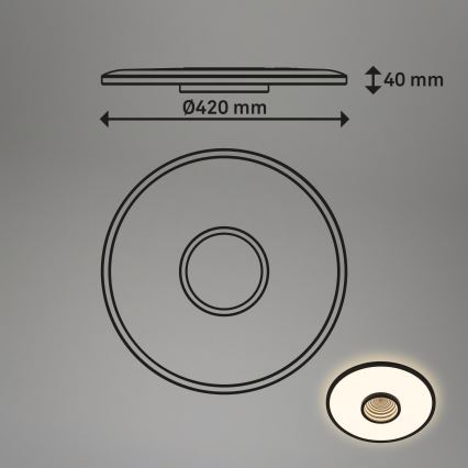 Briloner 3847015 - LED-Deckenleuchte TORO LED/18W/230V, Durchmesser 42 cm, schwarz