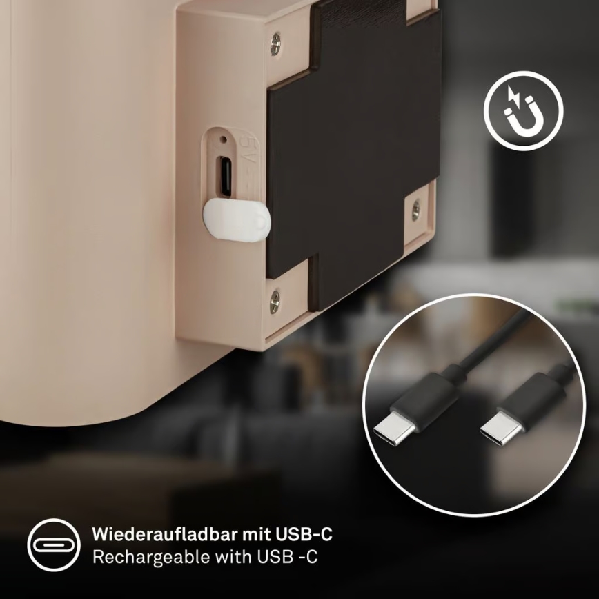 Briloner 3878011 - Wiederaufladbare LED-Wandleuchte CHAT mit Bewegungs- und Dämmerungssensor LED/3W/5V 2000 mAh beige