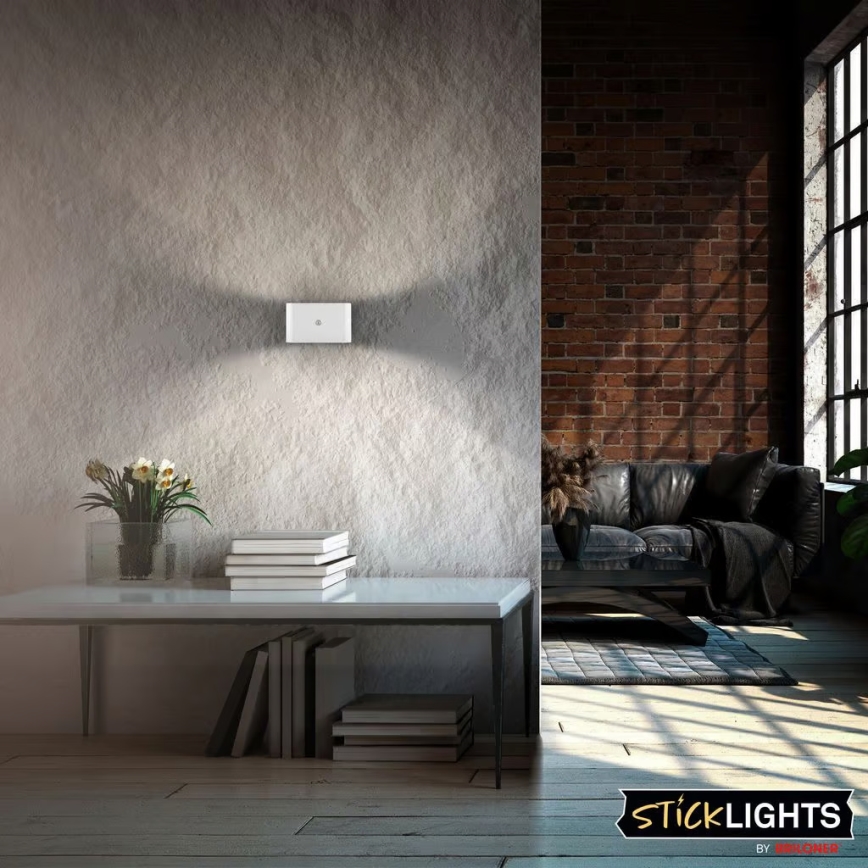 Briloner 3878016 - Wiederaufladbare LED-Wandleuchte mit Bewegungs- und Dämmerungssensor CHAT LED/3W/5V 2000 mAh weiß