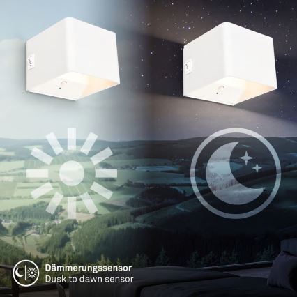 Briloner 3879016 - Wiederaufladbare LED-Wandleuchte mit Sensor BORRA LED/1,5W/5V 3600 mAh weiß