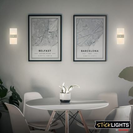 Briloner 3888012 - Wiederaufladbare LED-Wandleuchte mit Bewegungs- und Dämmerungssensor AURA LED/2,5W/5V 1800 mAh mattchrom