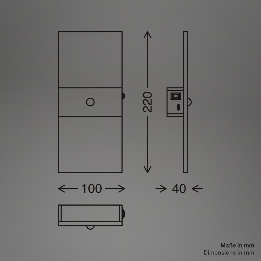Briloner 3888012 - Wiederaufladbare LED-Wandleuchte mit Bewegungs- und Dämmerungssensor AURA LED/2,5W/5V 1800 mAh mattchrom