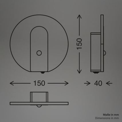 Briloner 3889012 - LED wiederaufladbare Wandleuchte mit Bewegungs- und Dämmerungssensor TARO LED/2,5W/5V 1800 mAh mattchrom