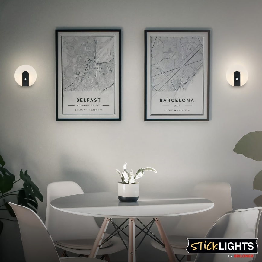 Briloner 3889015 - Wiederaufladbare LED-Wandleuchte TARO mit Bewegungs- und Dämmerungssensor LED/2,5W/5V 1800 mAh schwarz