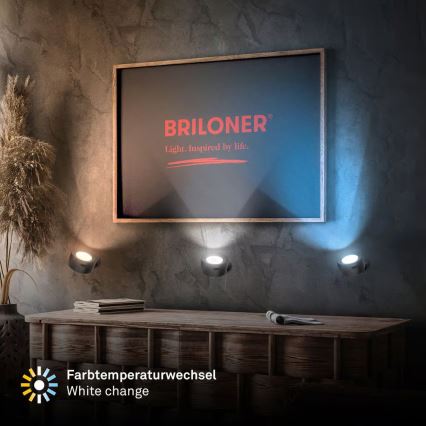 Briloner 3896015 - LED-dimmbare, wiederaufladbare Wandleuchte TARI LED/1,6W/5V 1500 mAh schwarz