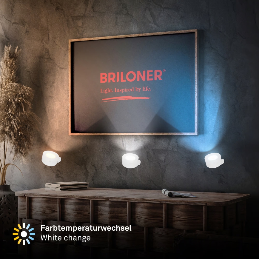 Briloner 3896016 - LED-dimmbare, wiederaufladbare Wandleuchte TARI LED/1,6W/5V 1500 mAh weiß