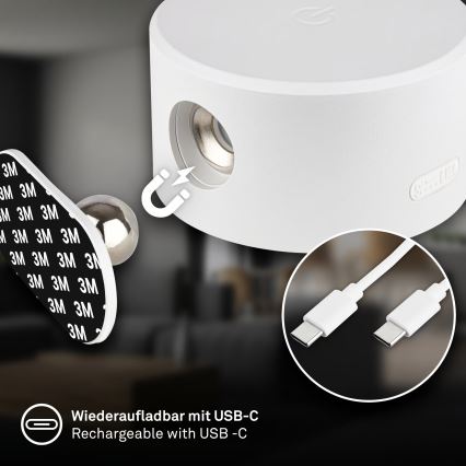 Briloner 3896016 - LED-dimmbare, wiederaufladbare Wandleuchte TARI LED/1,6W/5V 1500 mAh weiß