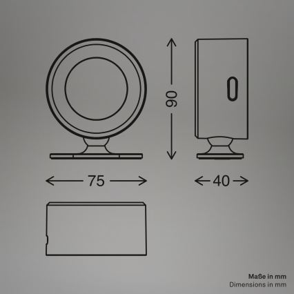 Briloner 3896016 - LED-dimmbare, wiederaufladbare Wandleuchte TARI LED/1,6W/5V 1500 mAh weiß