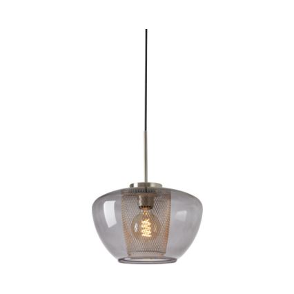 Briloner 4016-014 - Pendelleuchte mit Kabelaufhängung SEVENTIES 1xE27/40W/230V rauchgrau