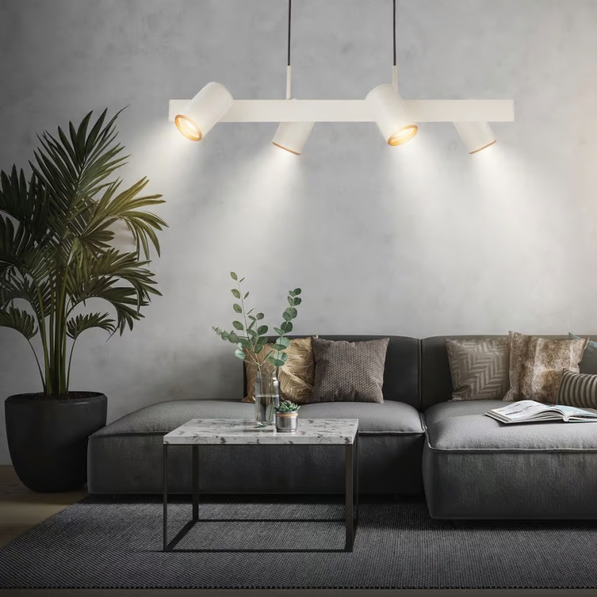 Briloner 4058044 - Pendelleuchte an Kabel ERA 4xGU10/10W/230V cremefarben